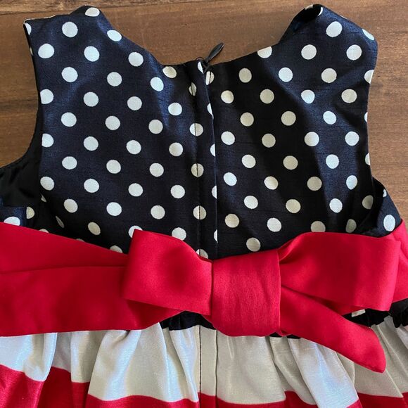 Bonnie Jean Baby Polka Dot & Stripe Formal Dress Girls' 18 Months - Picture 5 of 13